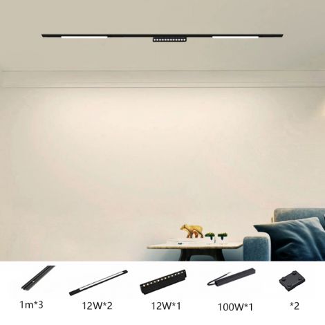 Led Schienensystem Unterputz 3m 48v 3 flammig Vollspektrum aus Aluminium