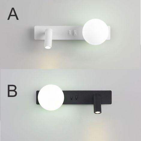 Led Wandleuchte Strahler Drehbar mit Schalter aus Aluminium Eisen