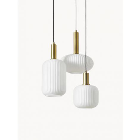 Led Pendelleuchte 3 flammig aus Opalglas