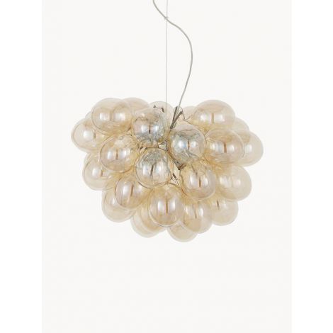 Pendelleuchte 8 flammig aus Glas Nickel