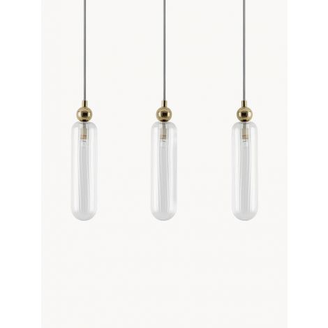 Pendelleuchte 3 flammig aus Glas Metall