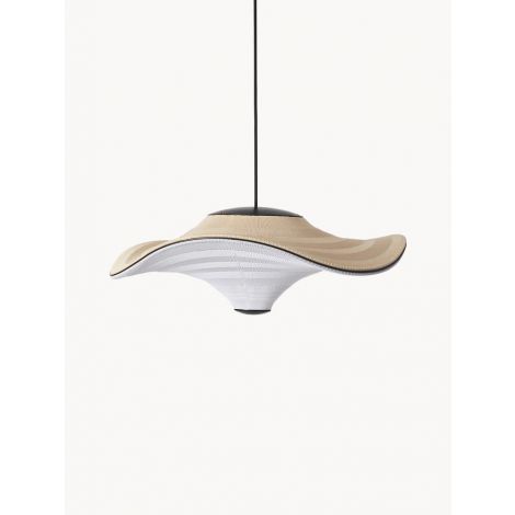 Led Pendelleuchte Hut Design aus Naturfaser Metall
