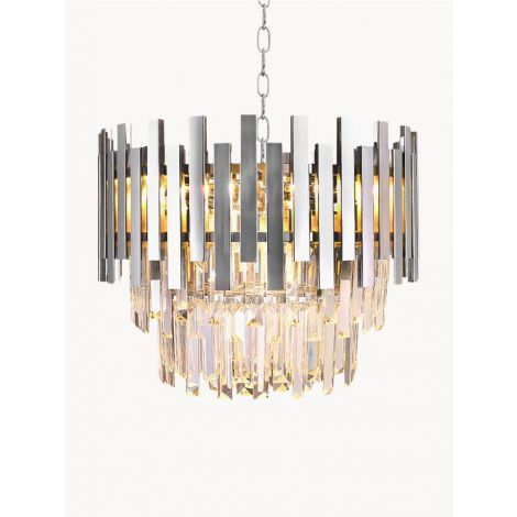 Pendelleuchte 6 flammig aus Glas Metall