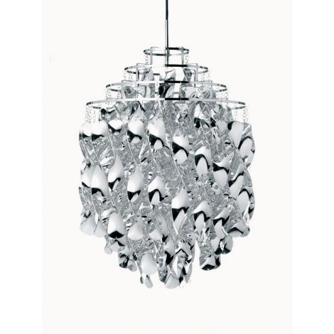 Pendelleuchte Spiral Design aus Metall in Silber