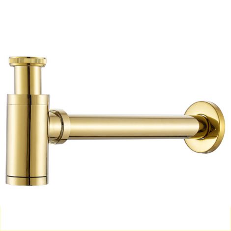 Röhrensiphon für Waschbecken in Gold