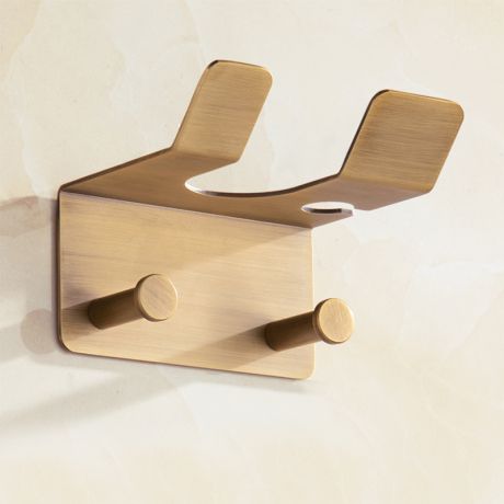 Haartrocknerhalter Wandmontage in Antik Messing