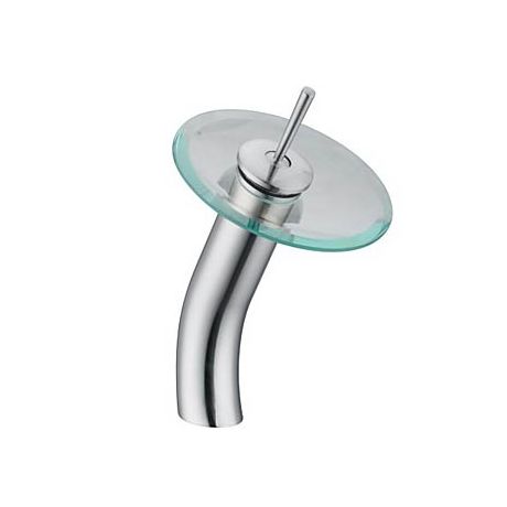 Waschtischmischer Einhand mit Glas Auslauf in Chrom