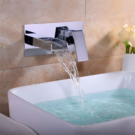 Waschtischarmatur Unterputz Einhebel Mischbatterie in Chrom