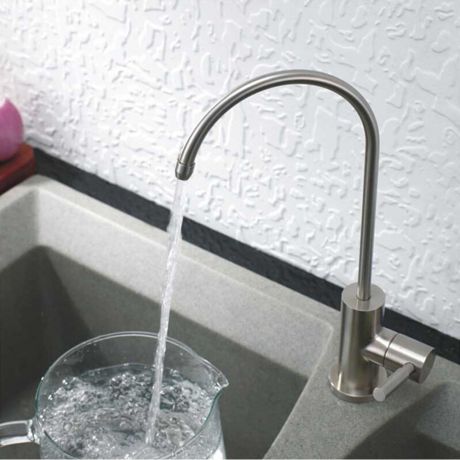 Osmose Wasserhahn Küchenarmatur Kaltwasser Einhand aus Edelstahl Gebürstet