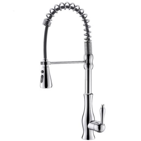 Spültischmischer Einhand mit Spiralfeder ausziehbarem Auslauf H58cm