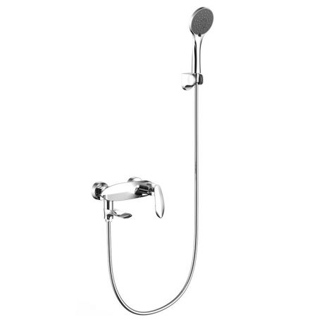 Wannenarmatur 2 Loch Wandmontage mit Handbrause aus Messing