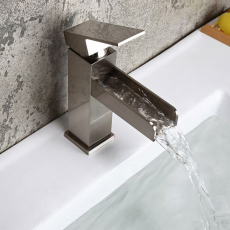 Wasserfall Waschtischarmatur mit Ablaufgarnitur Mischbatterie