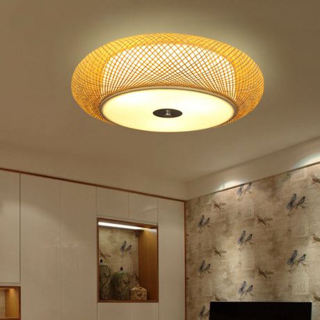 Japanische Deckenlampe  aus Bambus rund für Wohnzimmer