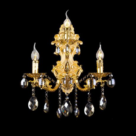 Dreiarmige Kristall-Wandlampe modern für Flur und Diele