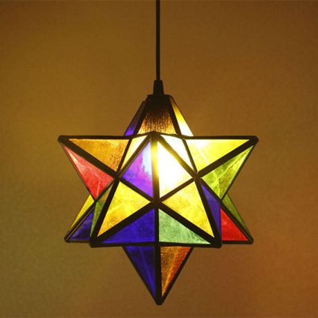 Hängeleuchte Modern Sterne Design aus Glas E27 1 flammig