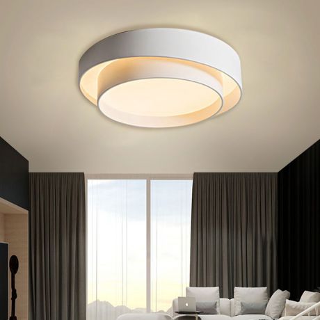 Led Deckenlampe Rundes Design aus Aluminium in Weiß / Grau