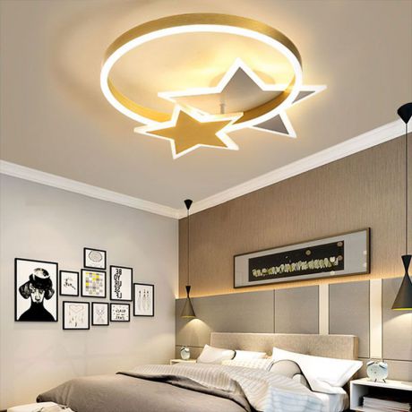 Led Deckenleuchte Doppelsterne aus Acryl Aluminium