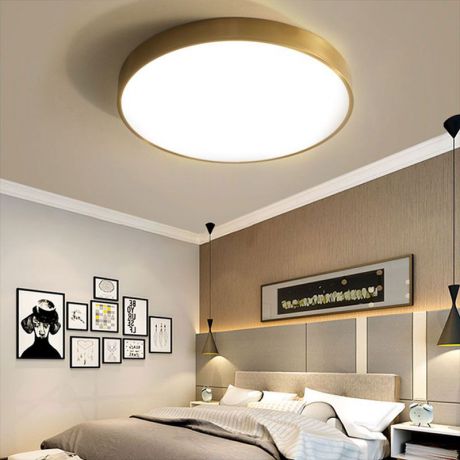 Led Deckenlampe Modern Rundes Design in Gold für Schlafzimmer