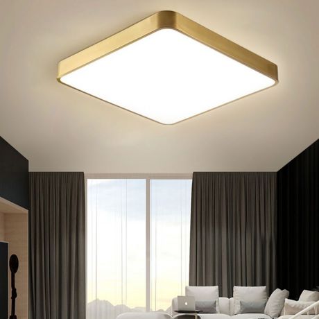 Led Deckenlampe Quadrat Design in Gold für Schlafzimmer