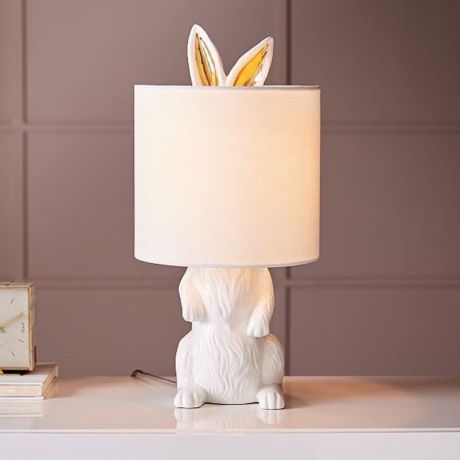 Tischlampe Kaninchen aus Stoff Resin