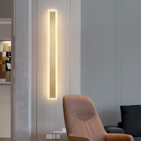 Led Wandleuchte Leiste aus Acryl Messing