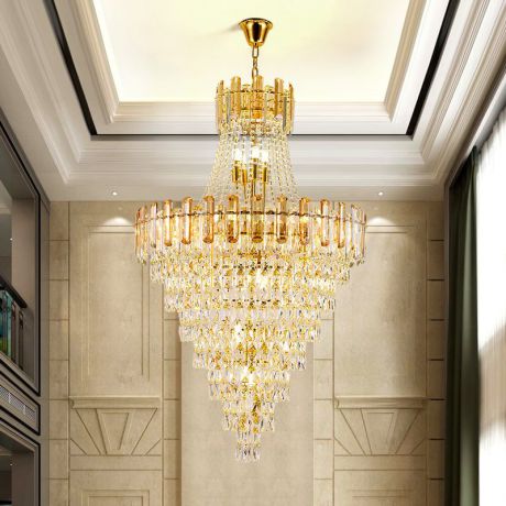 Elegante Kristall Deckenleuchte Luxus Hotel Lobby