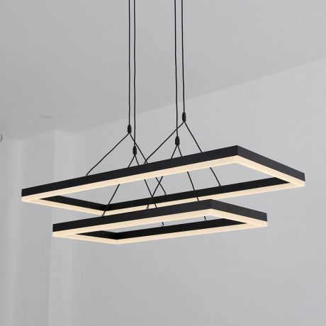 Moderne LED Hängeleuchte Schwarz Rahmen Modern