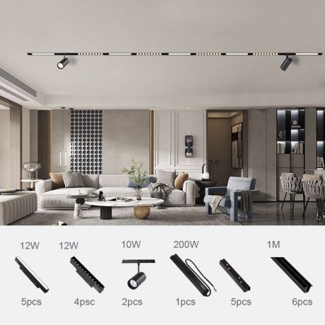 LED Magnet Schienensystem Einbau 6M Set