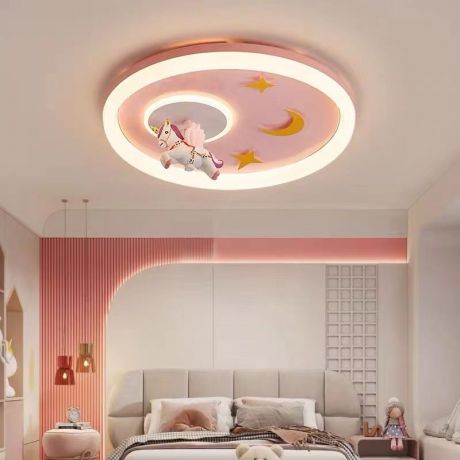 LED Deckenleuchte Pferd Design Rosa Kinderzimmer