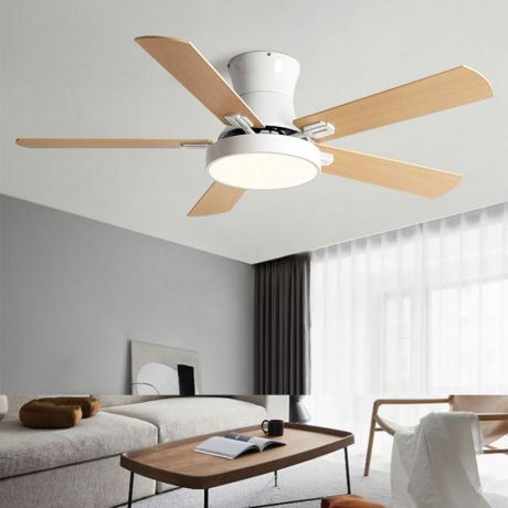 Led Deckenlampe mit Ventilator 5 Holz Flügel aus Acryl
