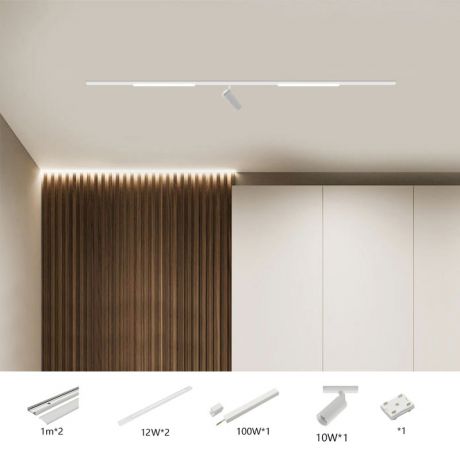 Led Schienensystem Vollspektrum 2m 48v 3 flammig aus Aluminium