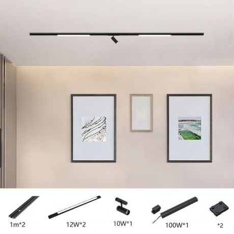 Led Schienensystem Unterputz 2m 48v 3 flammig Vollspektrum 34w aus Aluminium