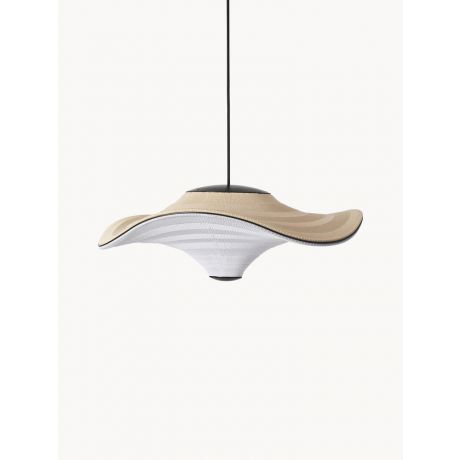 Led Pendelleuchte Hut Design aus Naturfaser Metall