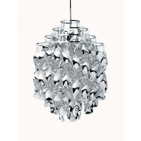 Pendelleuchte Spiral Design aus Metall in Silber