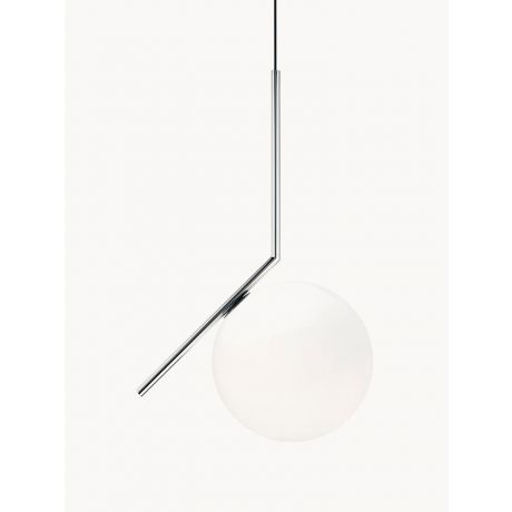 Pendelleuchte aus Glasschirm Stahl