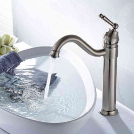 Moderne Waschtischarmatur Bad Nickel Gebürstet