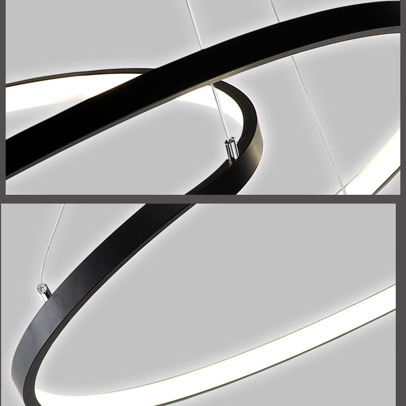 (EU Lager)Led Pendelleuchte Modern Ring Design aus Aluminium 80+60+40cm